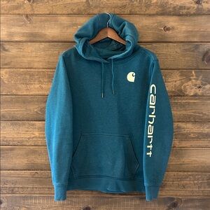 Carhartt Teal Hoodie with Logo